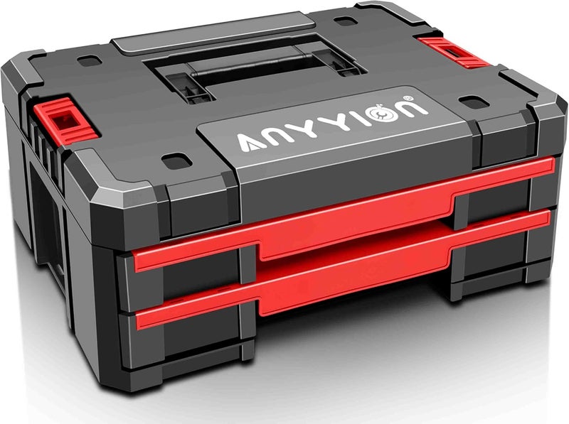 Anyyion Tool Storage Organizer with Double Drawers, Heavy Duty Latches, Stackable - Image 1